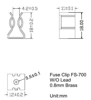 Plug In Installation AGU 5AG 10x38mm Nikkel Plated Brass PCB Fuse Clip Solar PV Dwarget Fuse Bracket